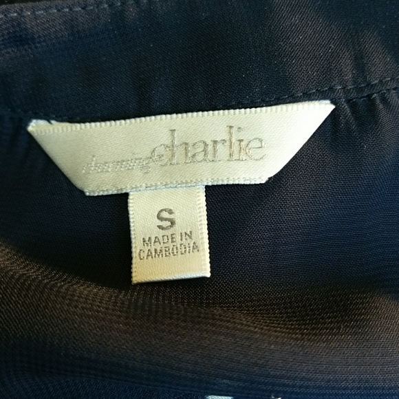 Charming Charlie Navy and White Blouse - Picture 3 of 3